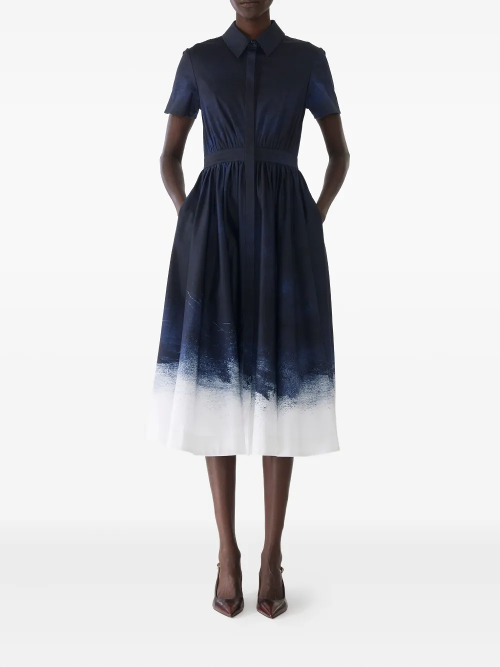 

Платье-рубашка с принтом Jason Wu Collection, синий