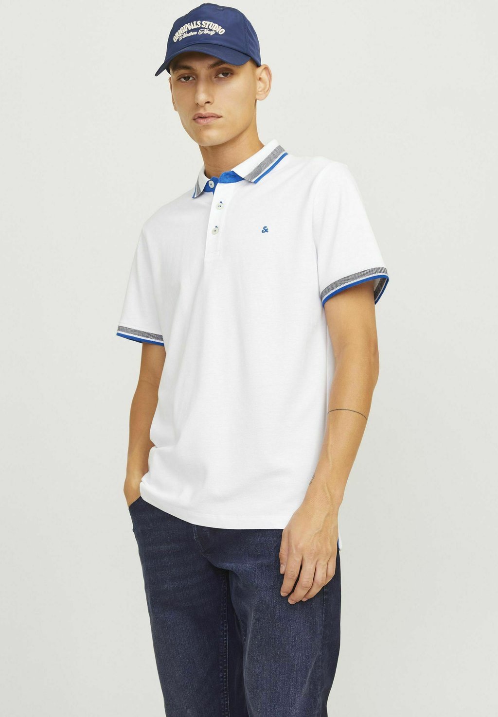

Рубашка поло JJEPAULOS SS NOOS Jack & Jones, белый