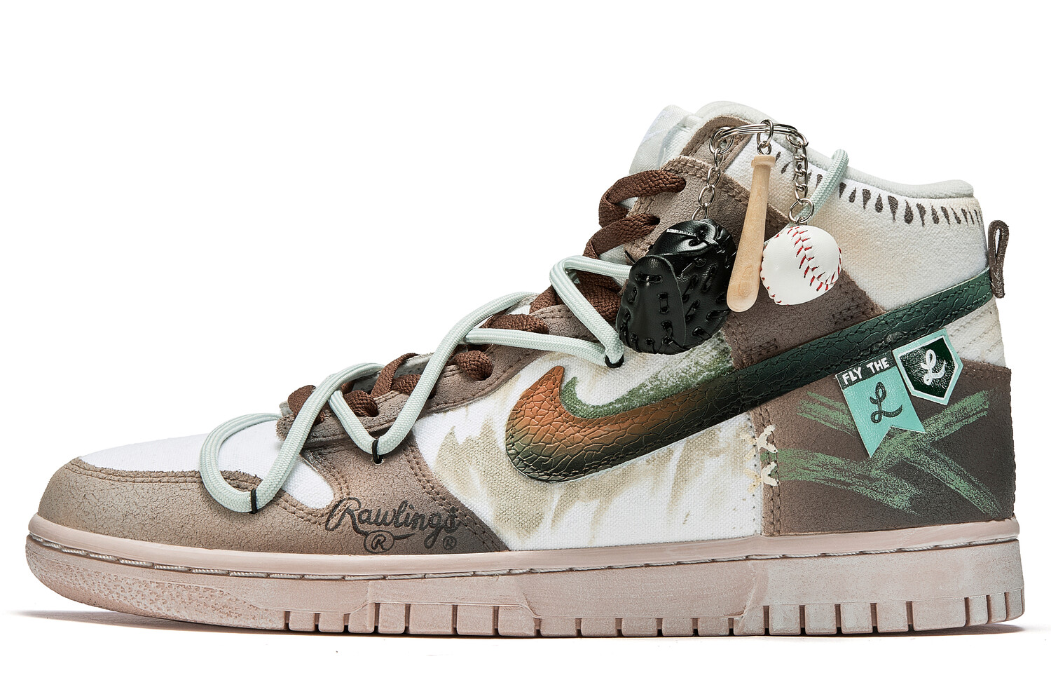 

Кроссовки Nike Dunk Skateboarding Shoes Men High-top White, коричневый