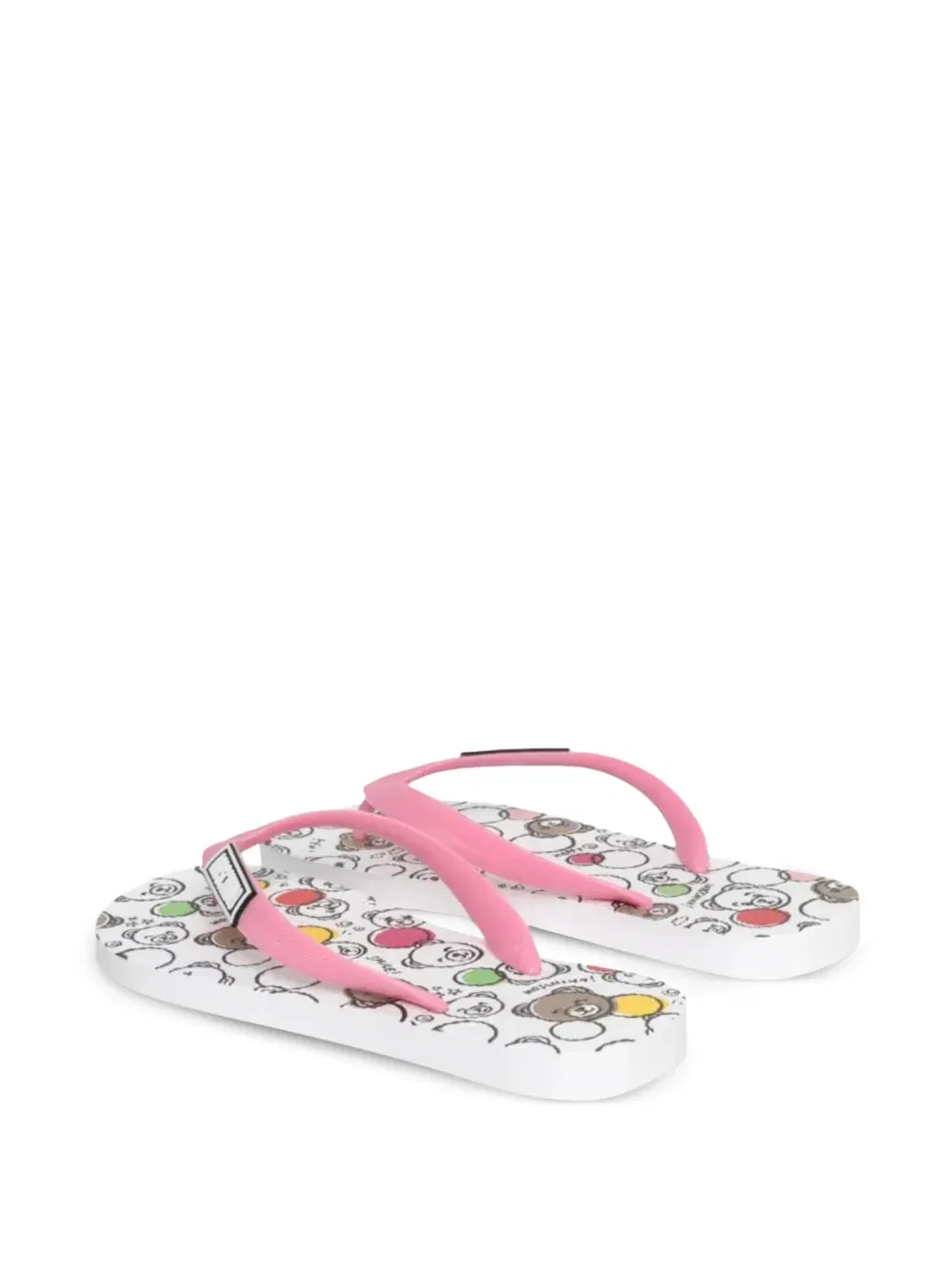 Шлепанцы с мультяшным рисунком Moschino Kids, розовый — фото 3