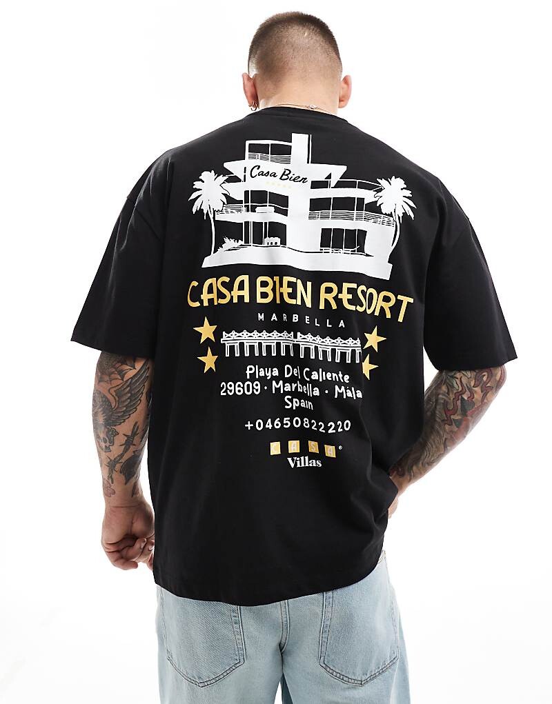 

ASOS DESIGN – черная футболка оверсайз с принтом на спине