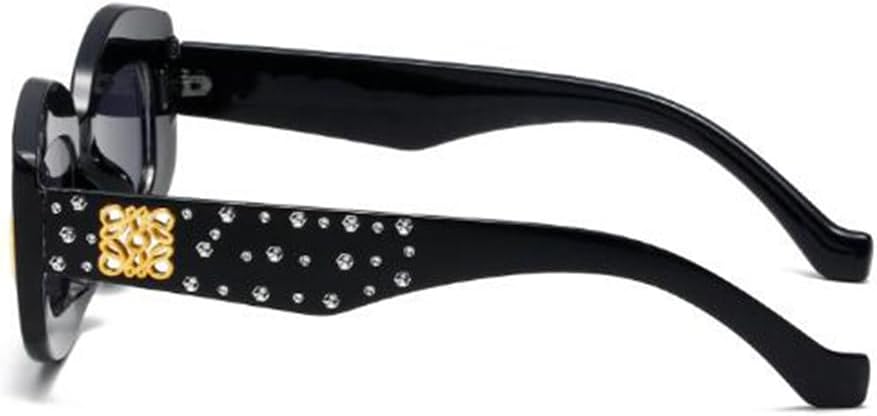 

Женские квадратные солнцезащитные очки с бриллиантовым покрытием и сверкающим звездным узором, модные и отлично сочетаются с хип-хоп очками Generic, Brown Red Frame Grey Flakes