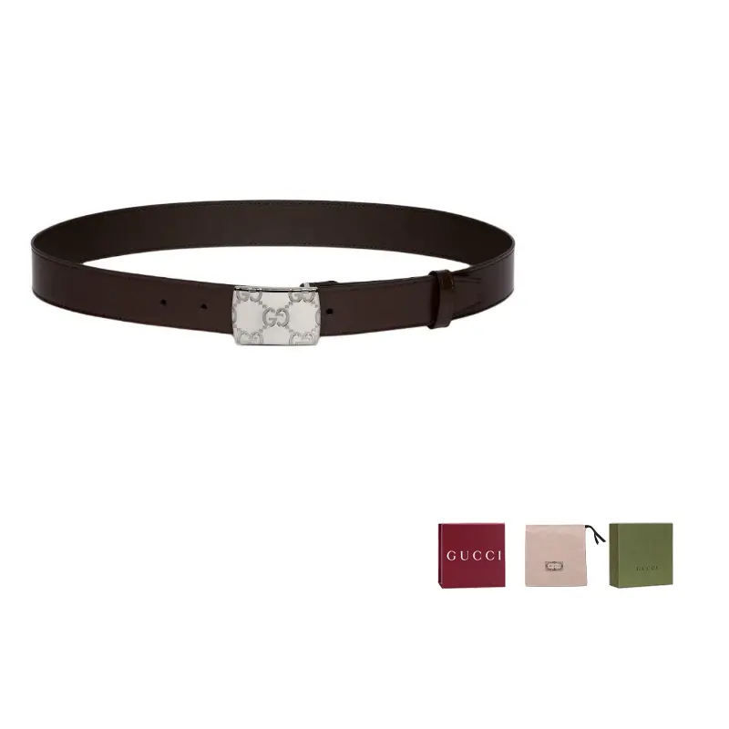 

GUCCI Ремень с прямоугольной пряжкой, Dark Brown