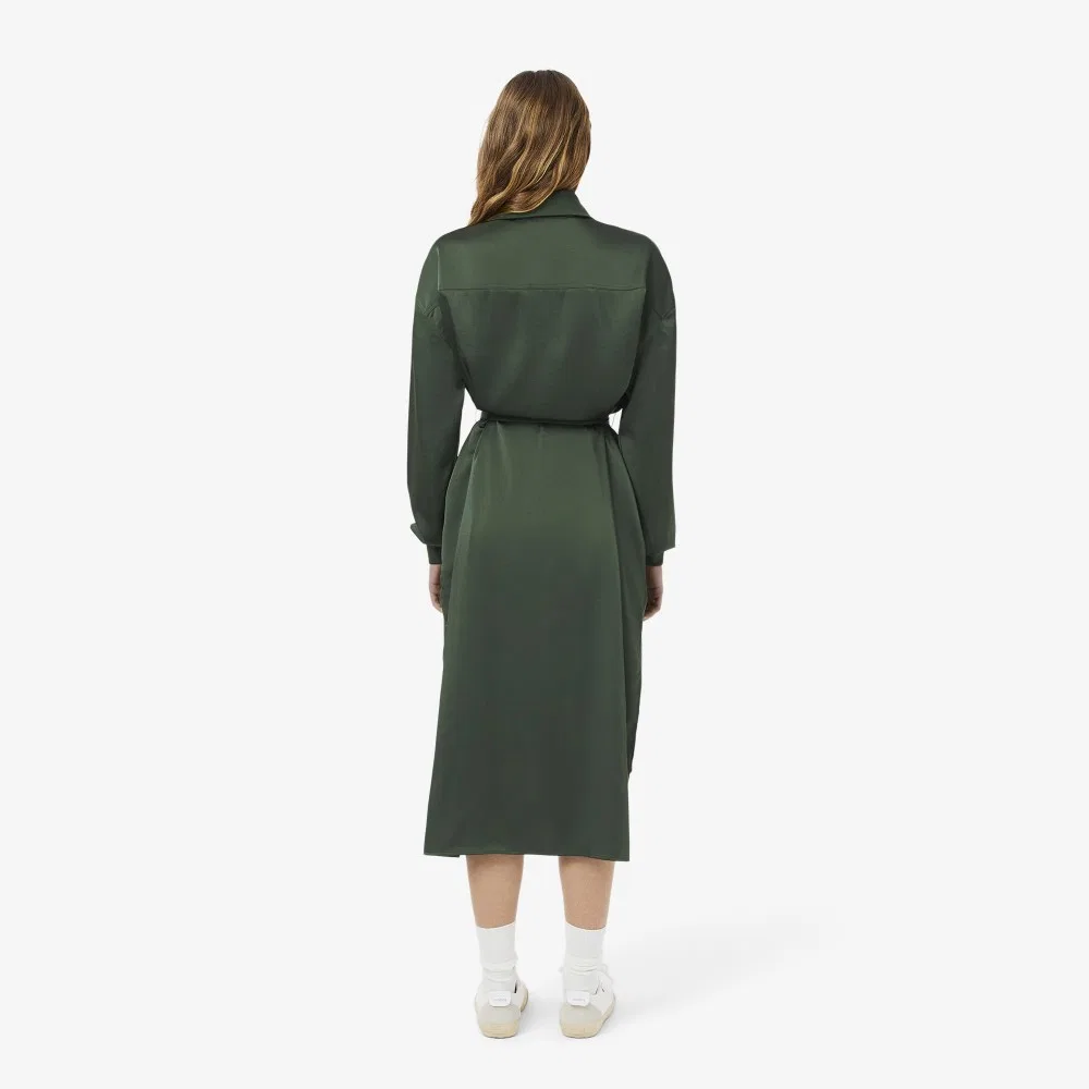 Платье Lacoste Fluid с молниями, тёмно-хаки — фото 3