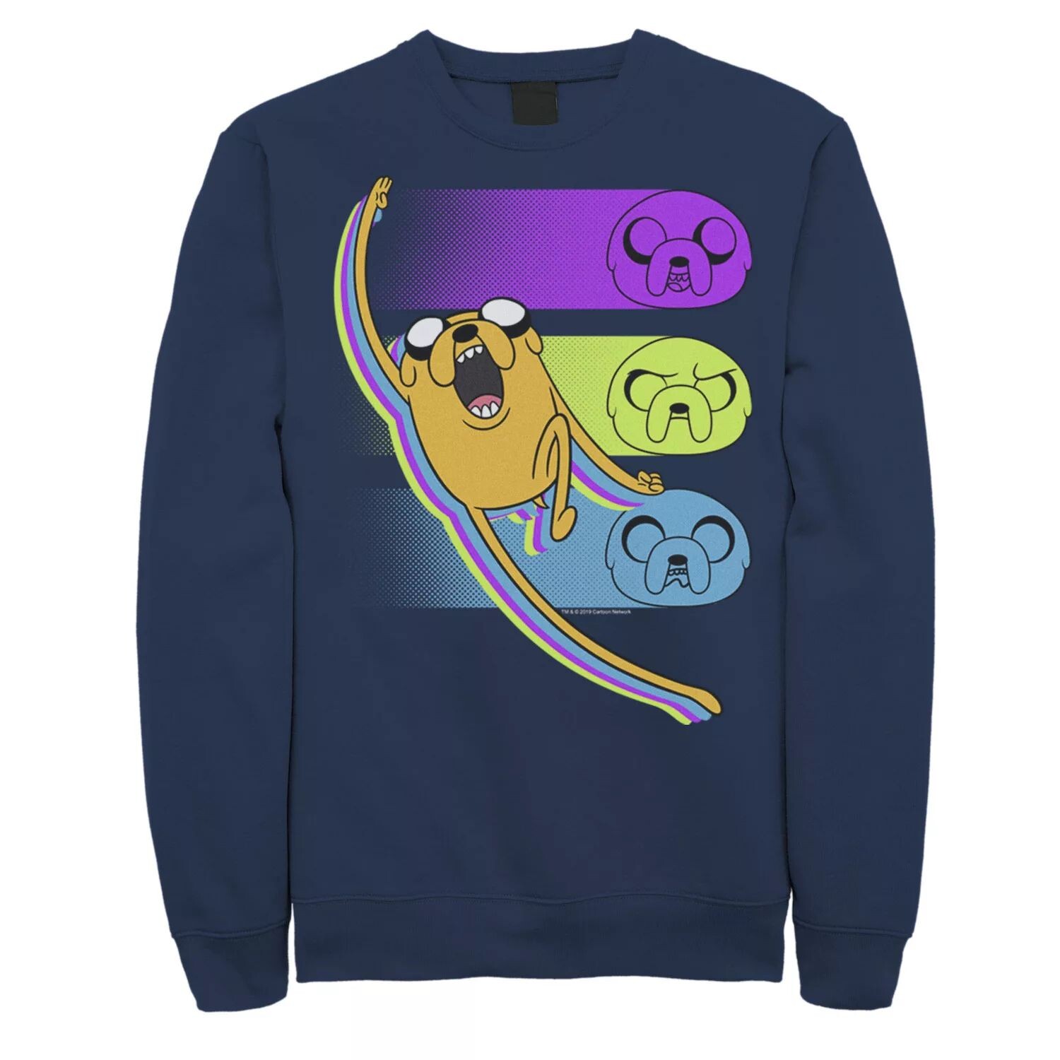 

Мужской свитшот Cartoon Network Adventure Time Jake Emotions Licensed Character, синий