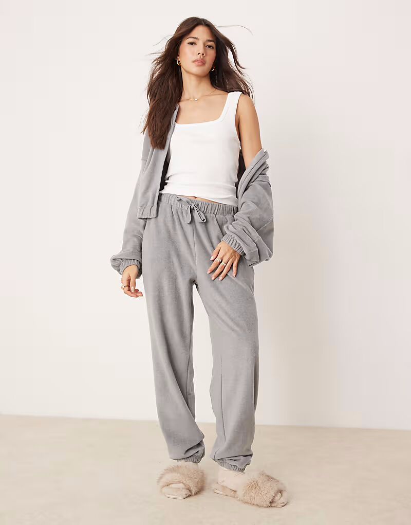 

Спортивные брюки из флиса ASOS DESIGN для дома, цвет «микс и подбор» светло-серый