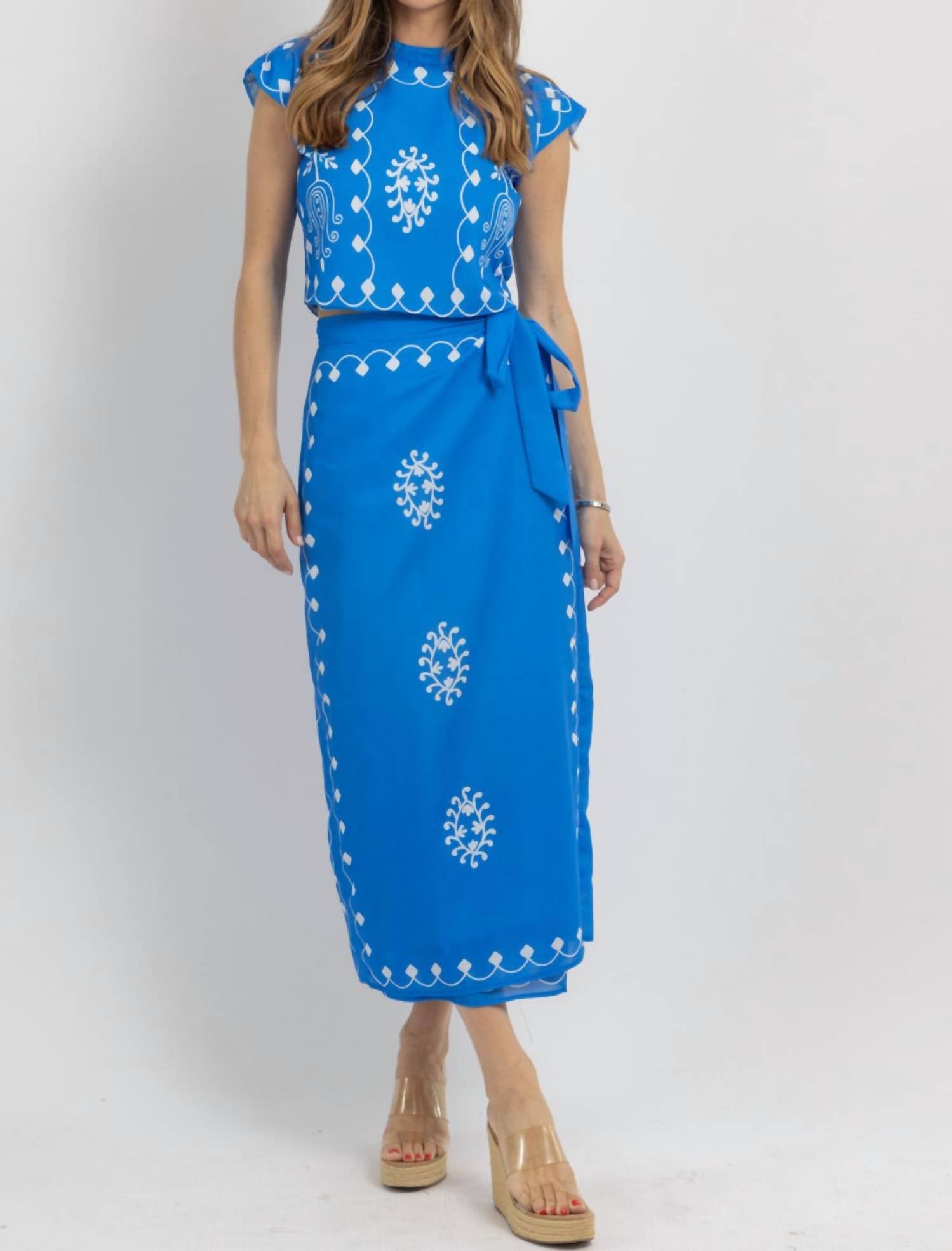 

Комплект юбки Kamora в цвете Cobalt Ooh Fashion, Cobalt