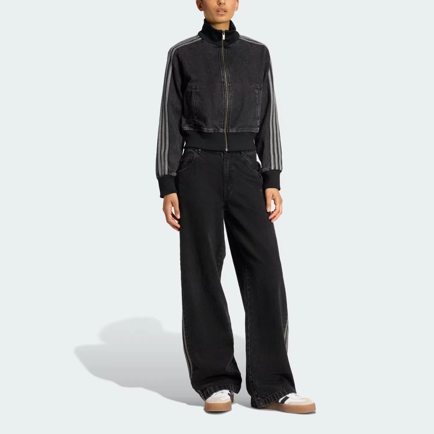 Толстовка на молнии Adidas Originals, Pure Black Denim — фото 3