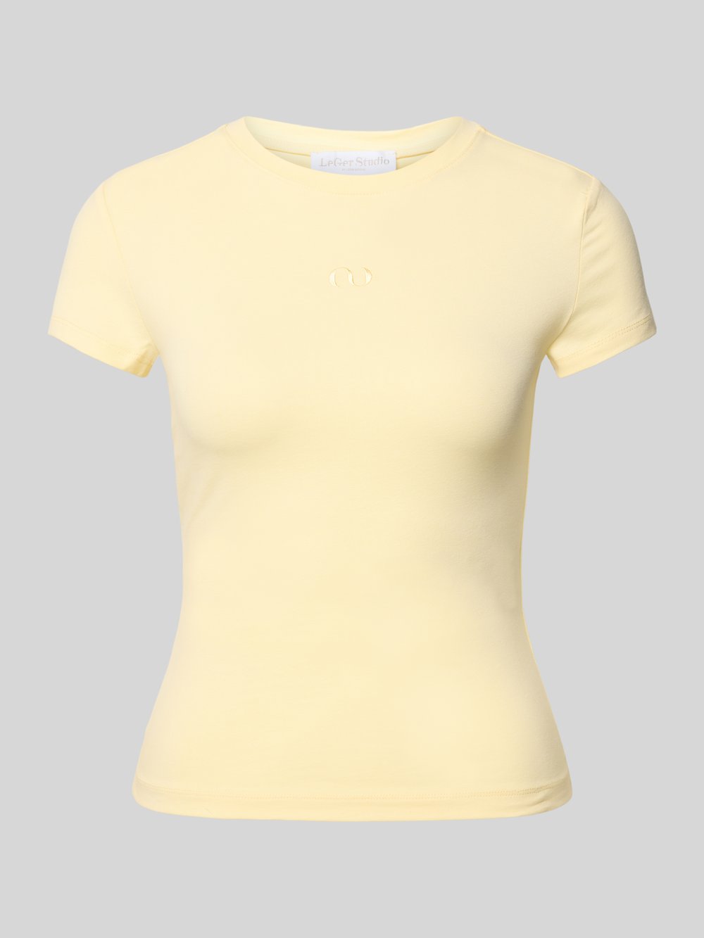 

Футболка с круглым вырезом в рубчик, модель «Франка» LeGer by Lena Gercke, светло-желтый