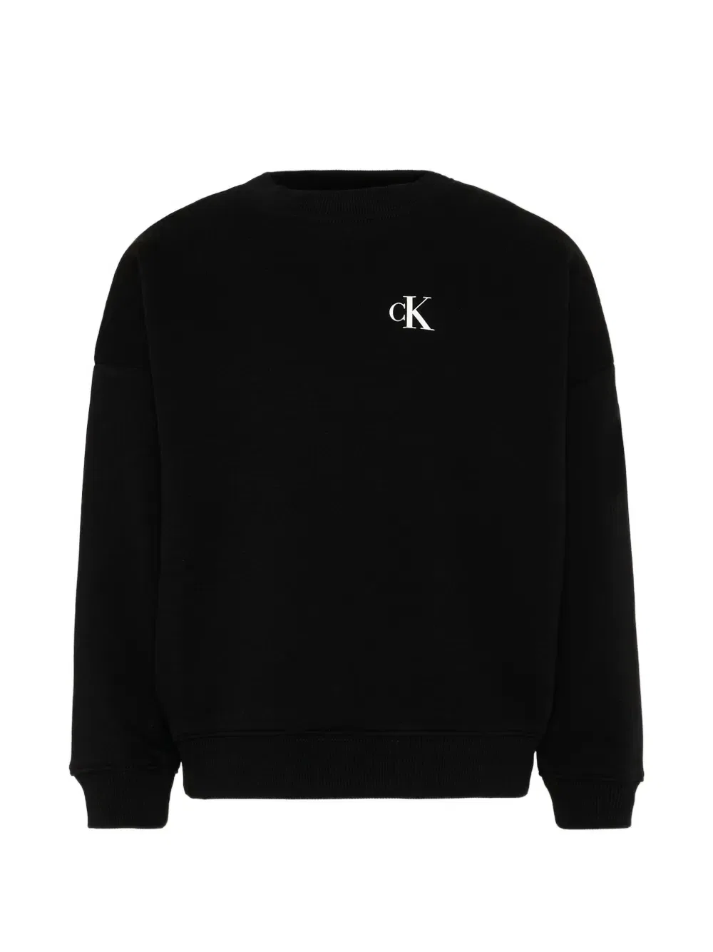 Свитшот со спущенными плечами и логотипом Calvin Klein Kids, черный