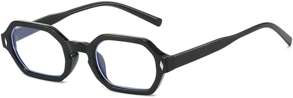 

Ретро солнцезащитные очки в форме многоугольного прямоугольника для женщин, защита от УФ-излучения UV400, модные линзы с прозрачным градиентом, для мужчин, ретро оправа с заклепками TKKTLLT, Black Clear