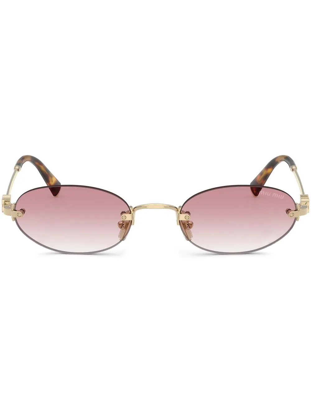 

Солнцезащитные очки в овальной оправе Miu Miu Eyewear, золотой