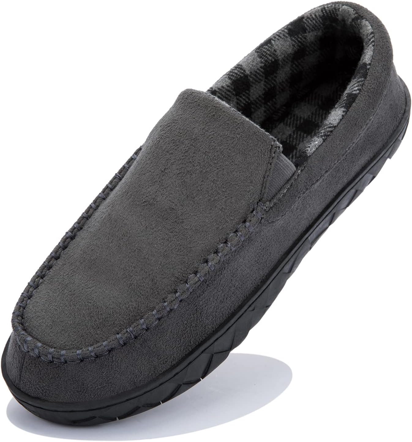 

Мокасины для мужчин NewDenBer с теплой подошвой из мемори-пены, замшевые, мягкие, с плюшевой подкладкой, на пуантах, для дома и улицы, серый