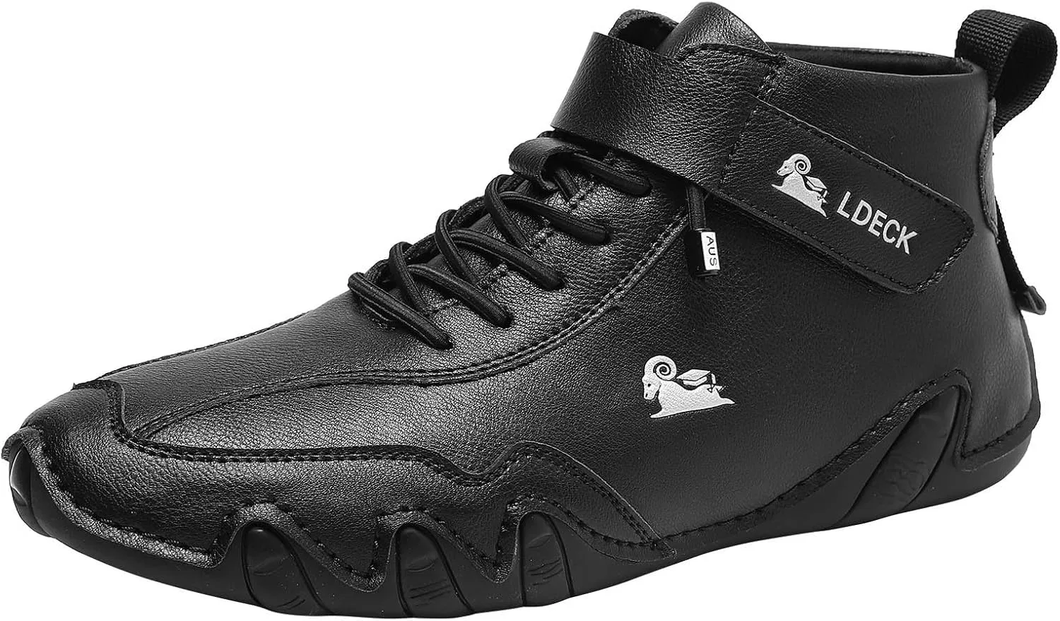 Высокие кроссовки Straßenlaufschuhe Herren Leder Sportschuhe Trendiges für aktive Lebensstile Generic, Schwarz