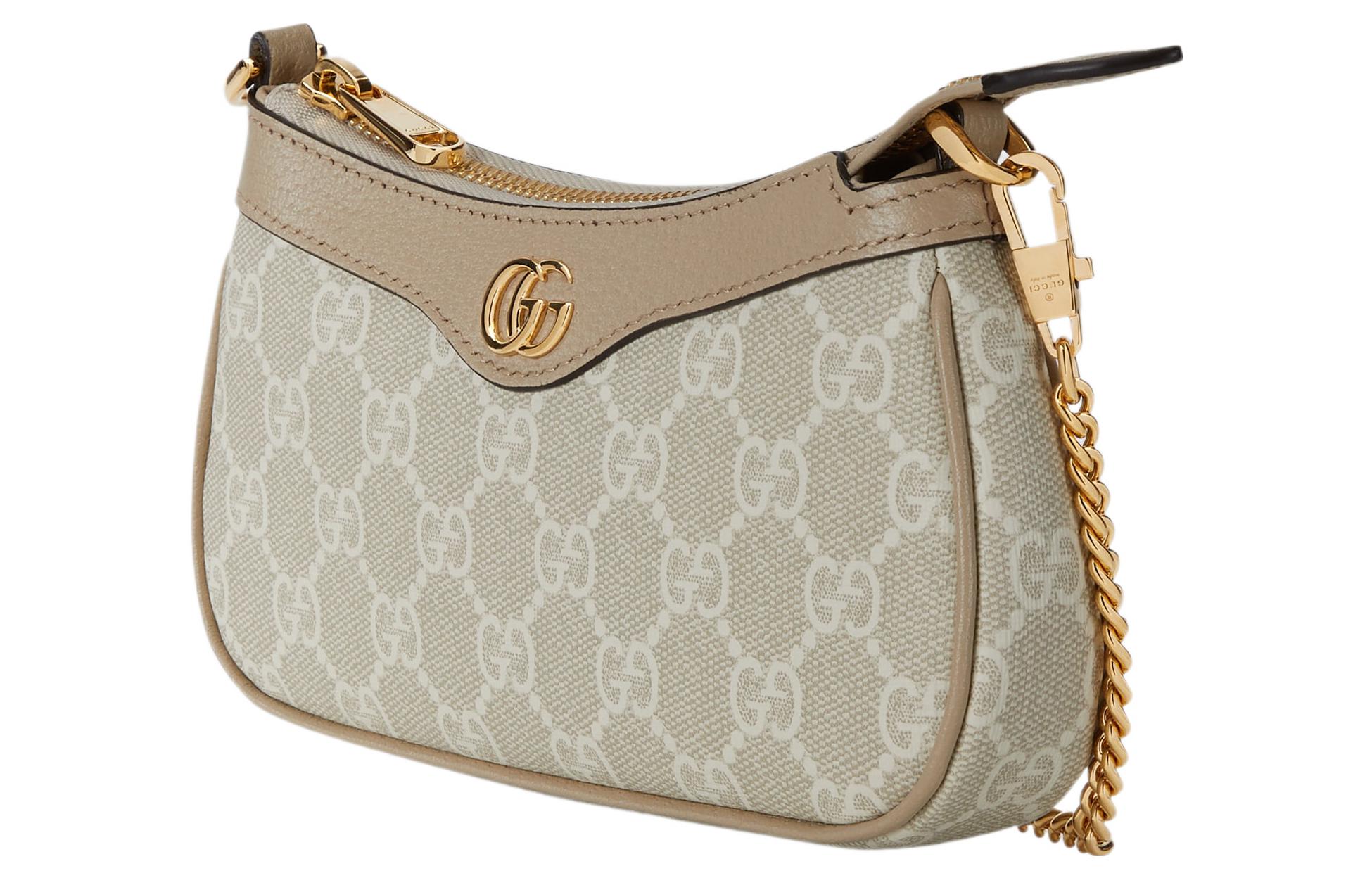 Мини-сумка через плечо GUCCI Ophidia из канваса с отделкой из кожи — фото 2