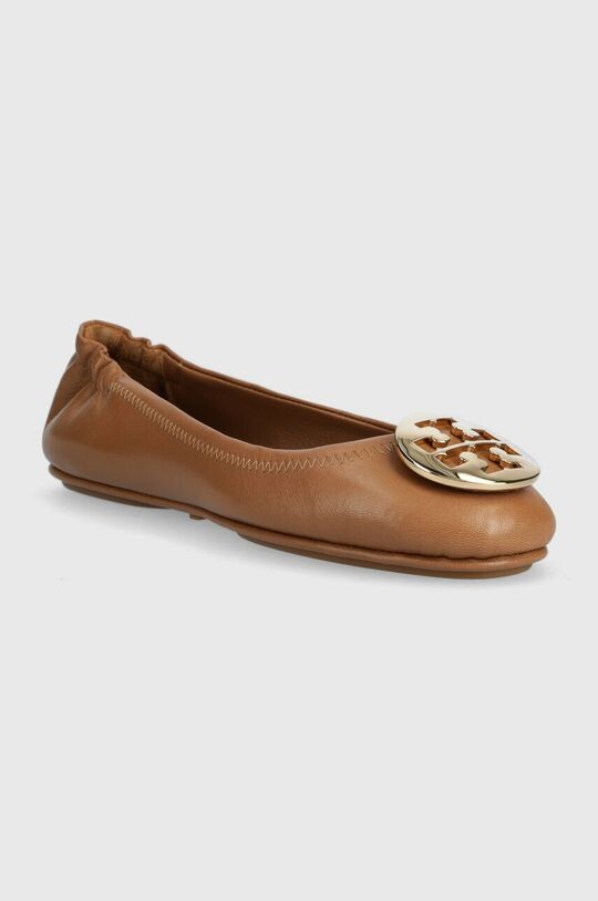 Кожаные балетки Minnie Travel Ballet Tory Burch, коричневый — фото 2