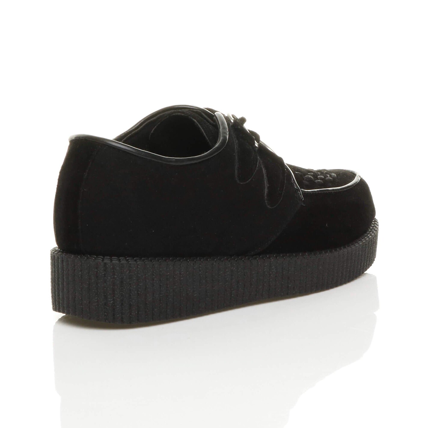 Туфли на низкой танкетке Creepers из искусственной замши на шнуровке для борделей AJVANI, черный — фото 4