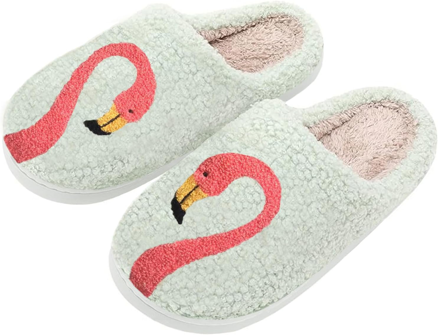 

Женские и мужские милые тапочки с лягушкой, с пушистым поролоновым эффектом памяти, кавайные мультяшные тапочки, зимние теплые пушистые ботинки Ulel, Flamingo