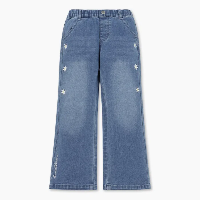 Детские джинсы Benetton Kids клеш Daisy, синие