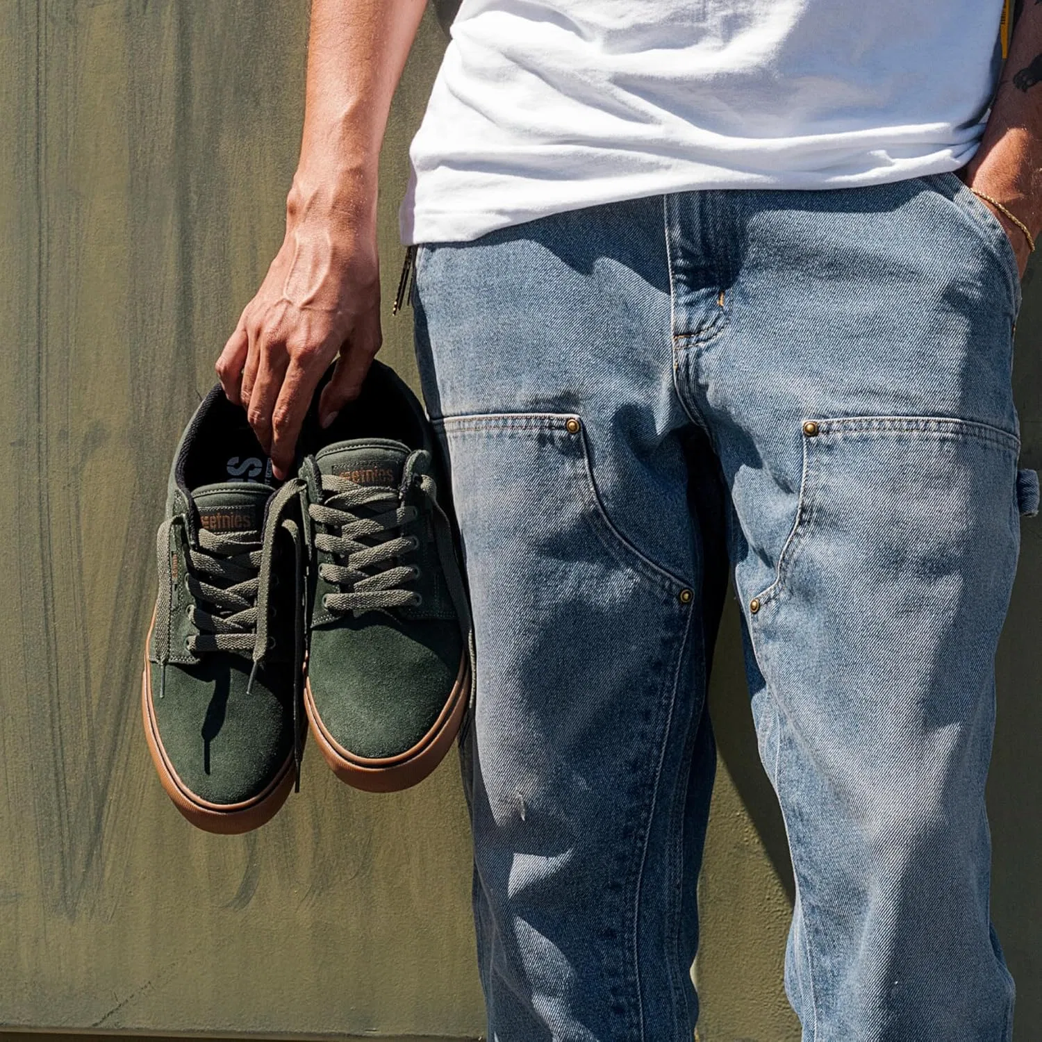 Кроссовки для скейтбординга Etnies Barge LS, зеленый/желтый — фото 3