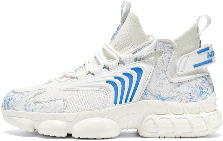 

Мужские стильные высокие кеды с круглым носком, сетчатые, на шнуровке, с мягкой подошвой, амортизацией и противоскользящим дизайном, подходят для ходьбы, бадминтона и фитнеса Meixi Mobile, белый