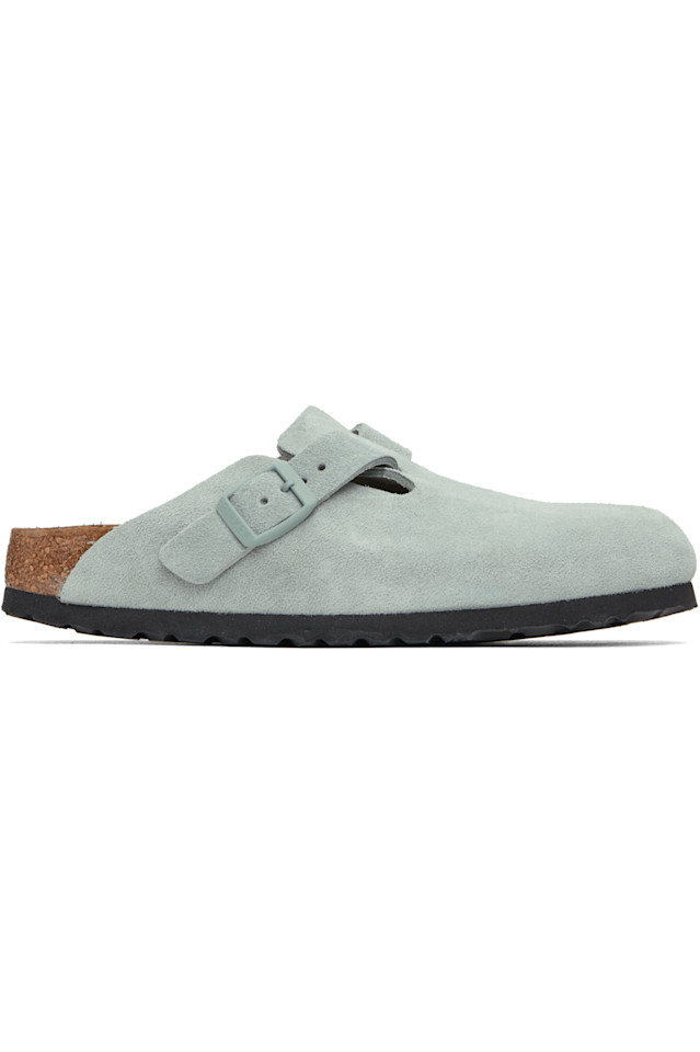 Узкие лоферы Boston с мягкой стелькой без шнуровки Birkenstock, цвет pure sage