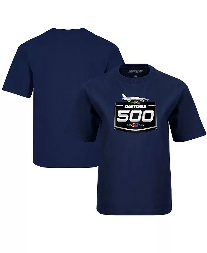 

Футболка с логотипом Daytona 500 2025 для мальчиков и девочек, цвет Navy, Daytona International Speedway Checkered Flag Sports