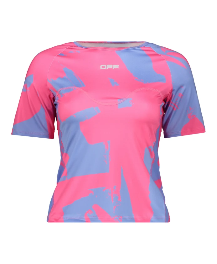 

Футболка из техно ткани с рисунком Off White, розовый