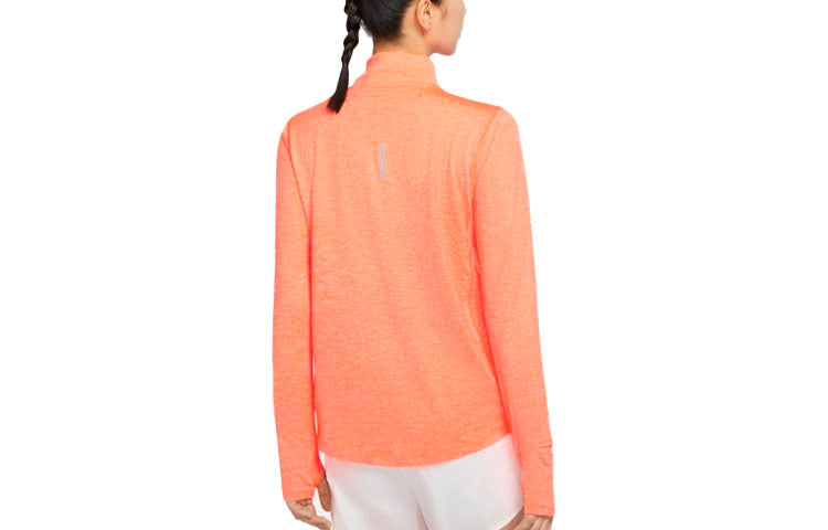 (WMNS) Nike Element Half Zipper Casual Sports Running Bright Orange Gym Clothes — фото 2