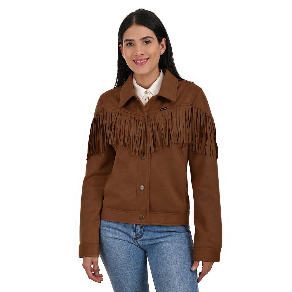 

Женская куртка Wrangler из искусственной замши с бахромой, цвет Dark Brown