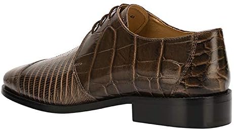 Мужские туфли LIBERTYZENO Croco Lizard с принтом из натуральной кожи, взрослые, на шнуровке и без, оксфорды для праздничного сезона, коричневый — фото 3