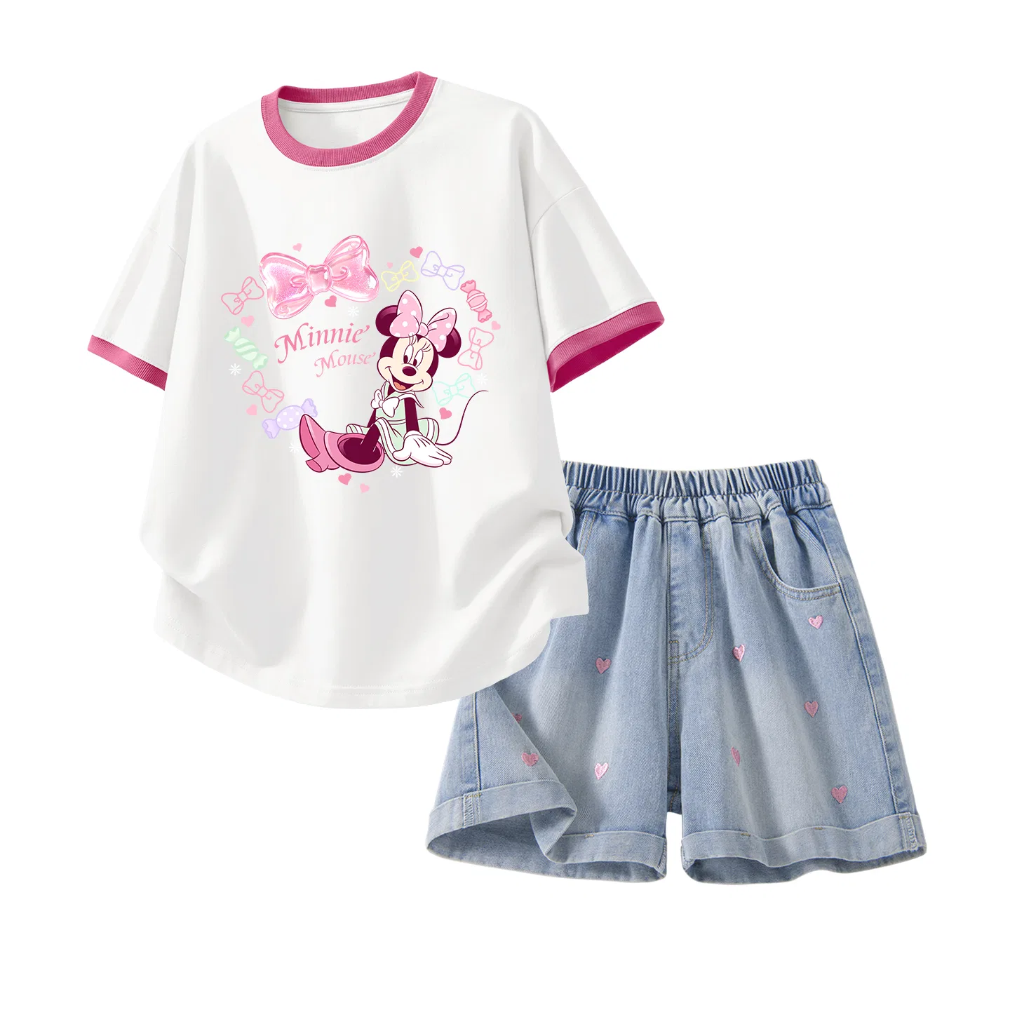 Спортивный костюм для детей Disney Casual Sportswear бело-красный с джинсовым синим