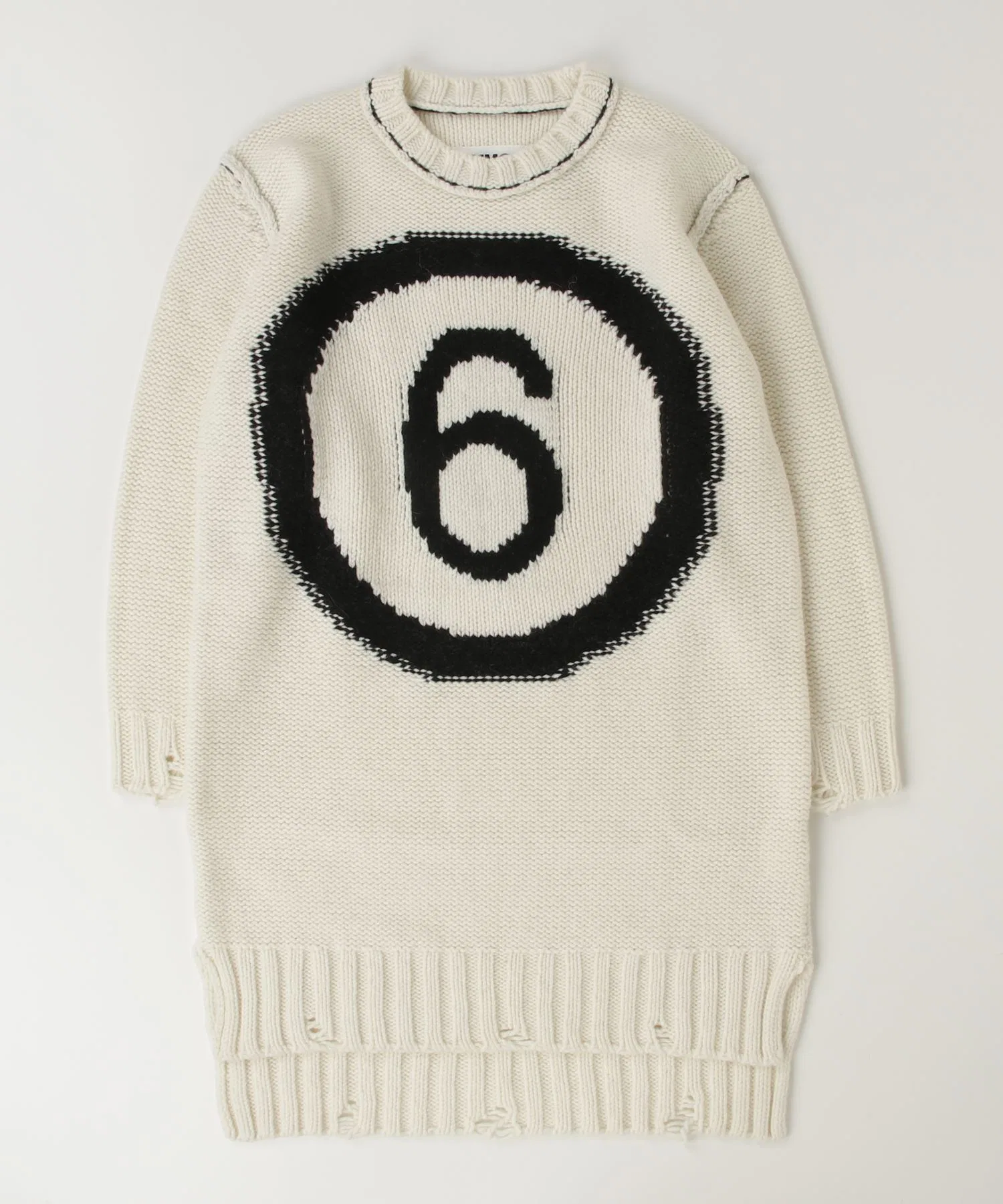 Унисекс вязаное платье с логотипом MM6 Maison Margiela шерсть белое