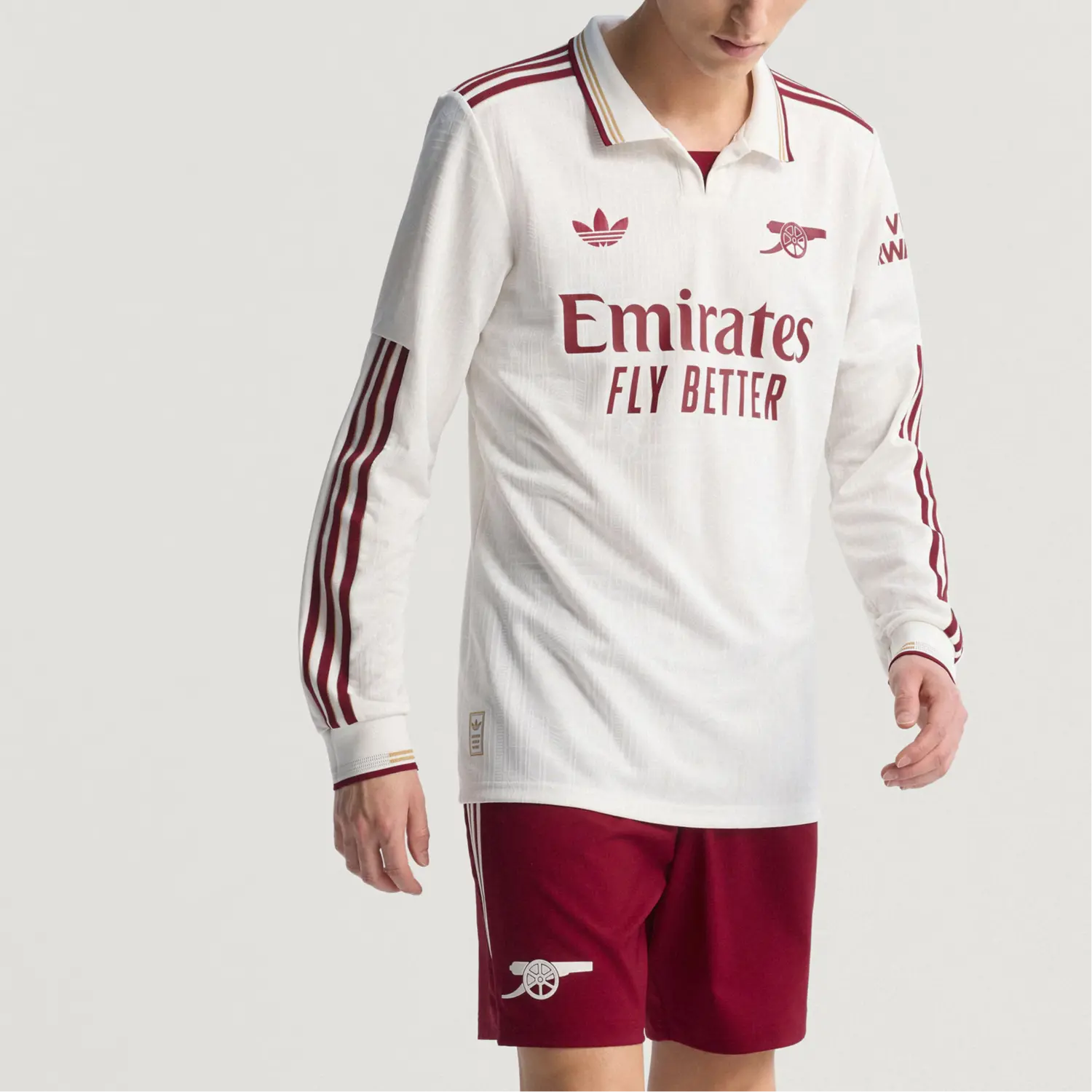 Футболка Adidas с длинным рукавом Arsenal 25/26 Third Authentic Adidas Originals, белый/красный — фото 4