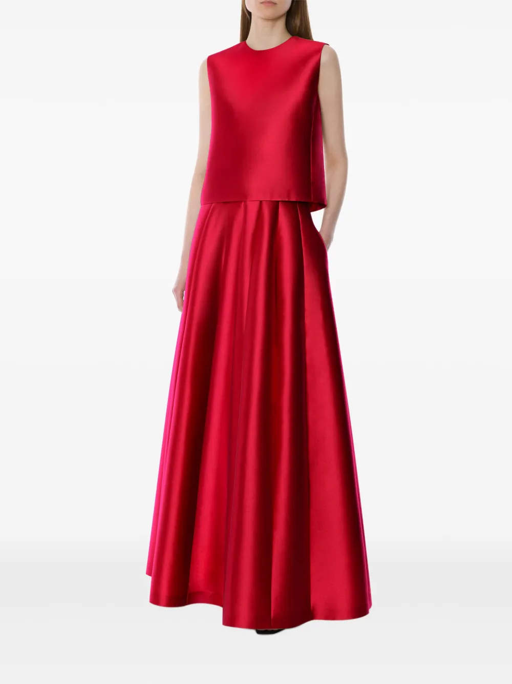 

Плиссированная юбка макси Alberta Ferretti, красный