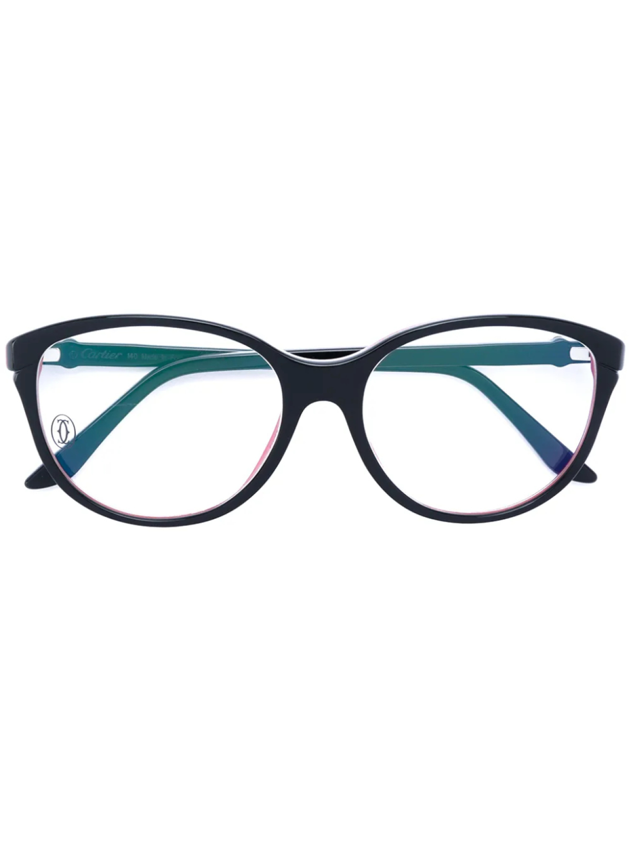 

Очки с круглой оправой Cartier Eyewear, черный