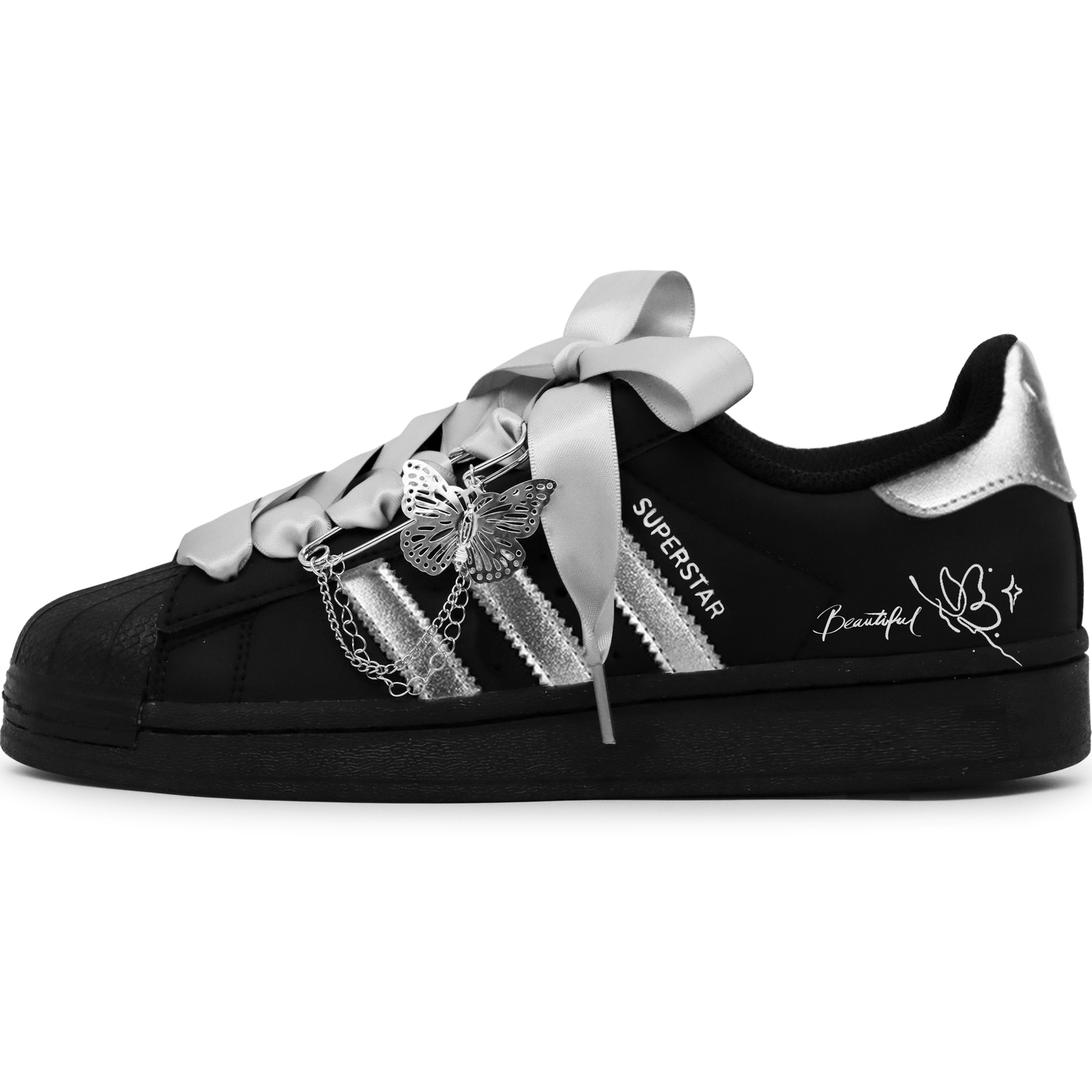 

Adidas Originals Superstar 2 Dark Night Butterfly Chapter детские скейтбординг кроссовки silver black unisex