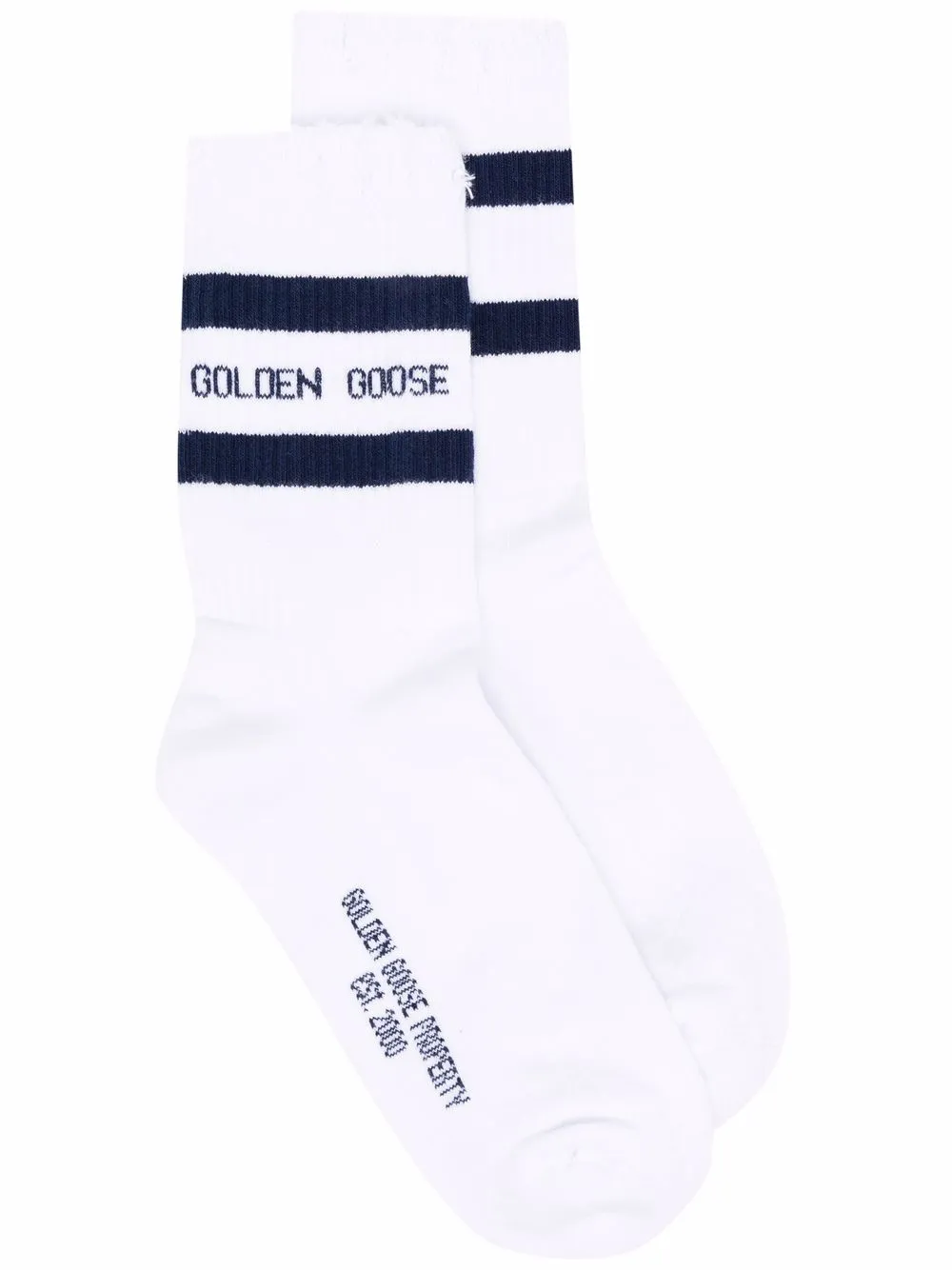 

Полосатые носки в рубчик GOLDEN GOOSE, белый