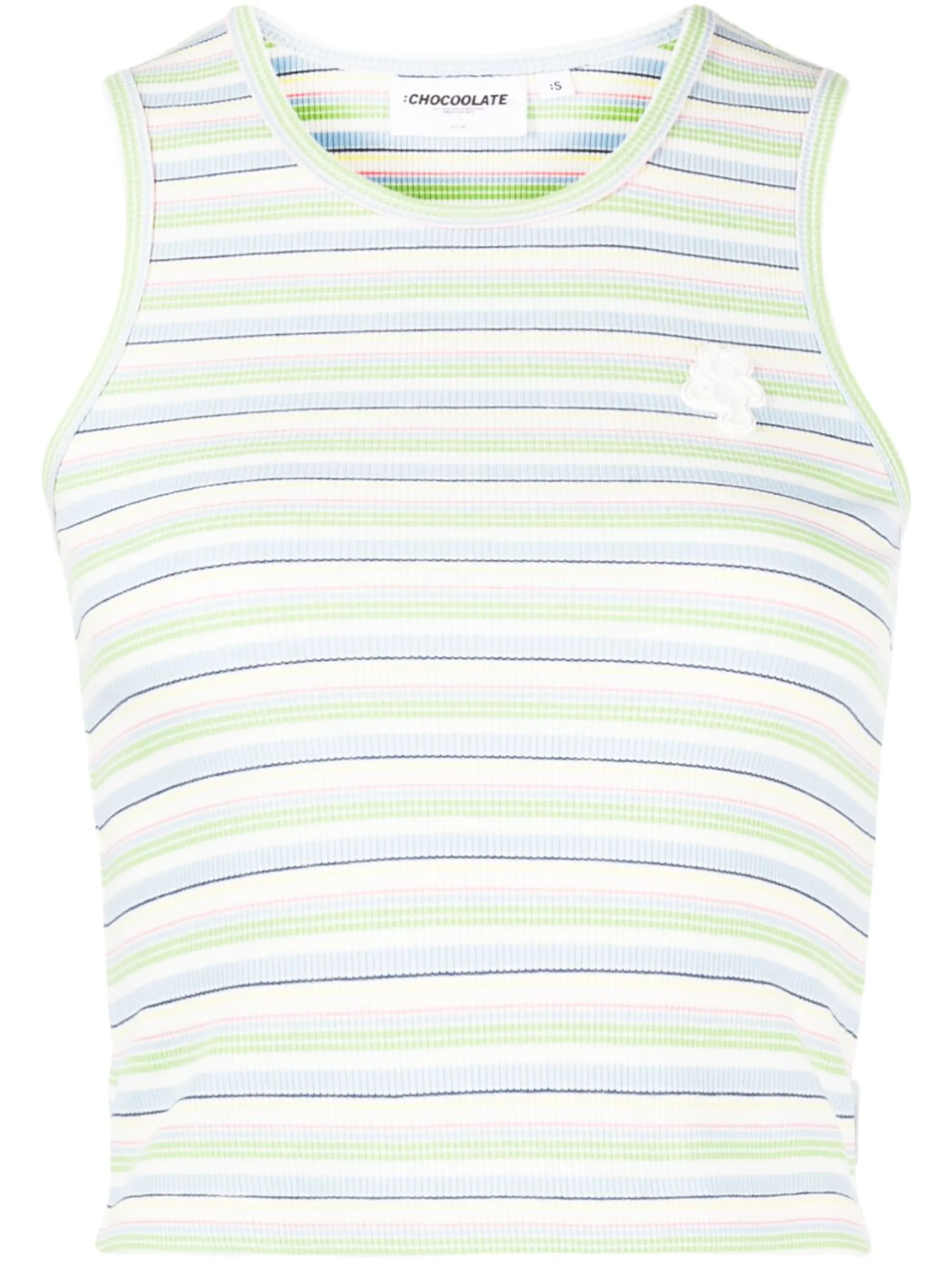 

Полосатый топ с нашивкой-логотипом Chocoolate, зеленый