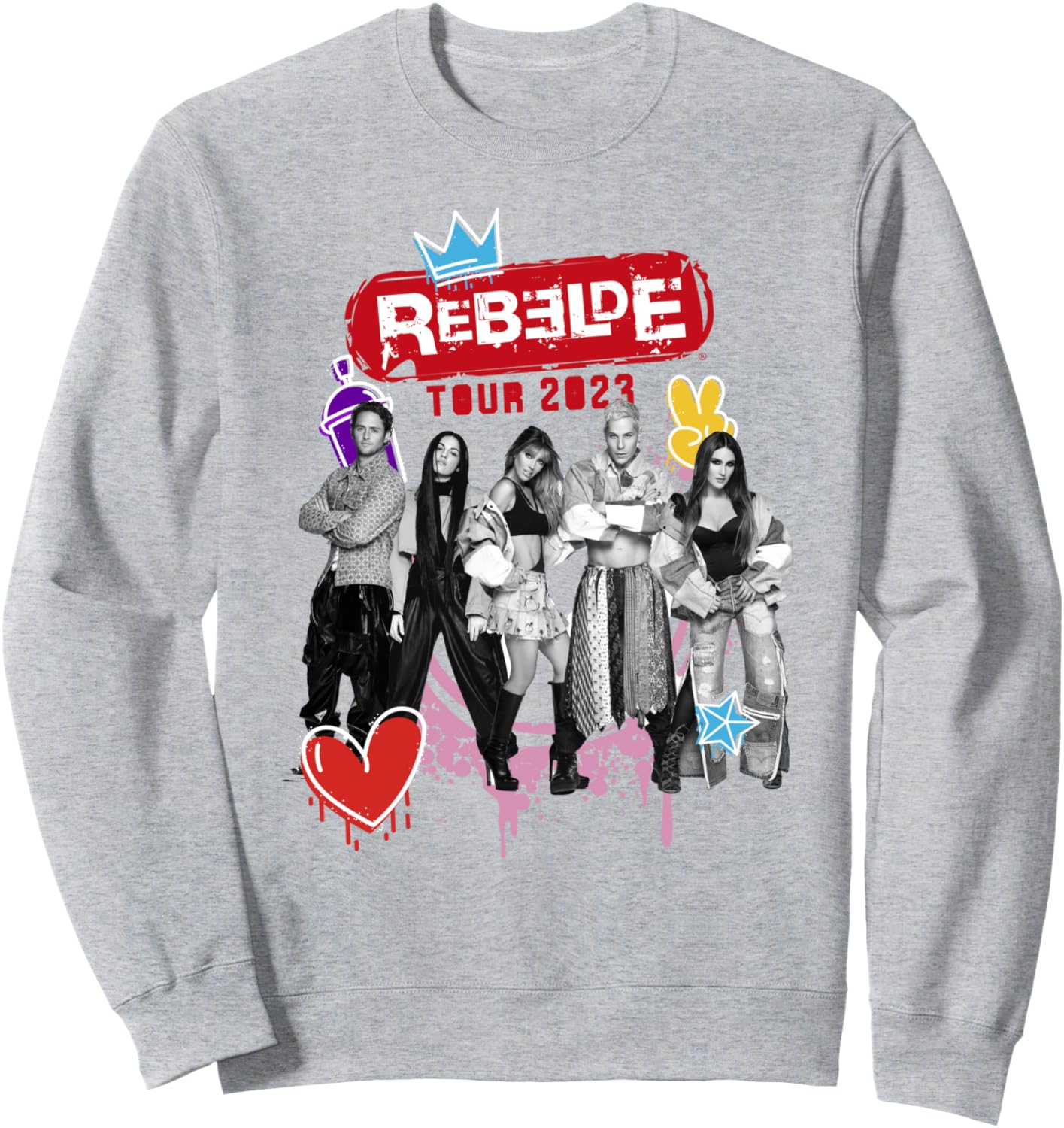 

Толстовка для концертов RBD Rebelde Tour 2023 Rebelde Rebelde Rbd, серый