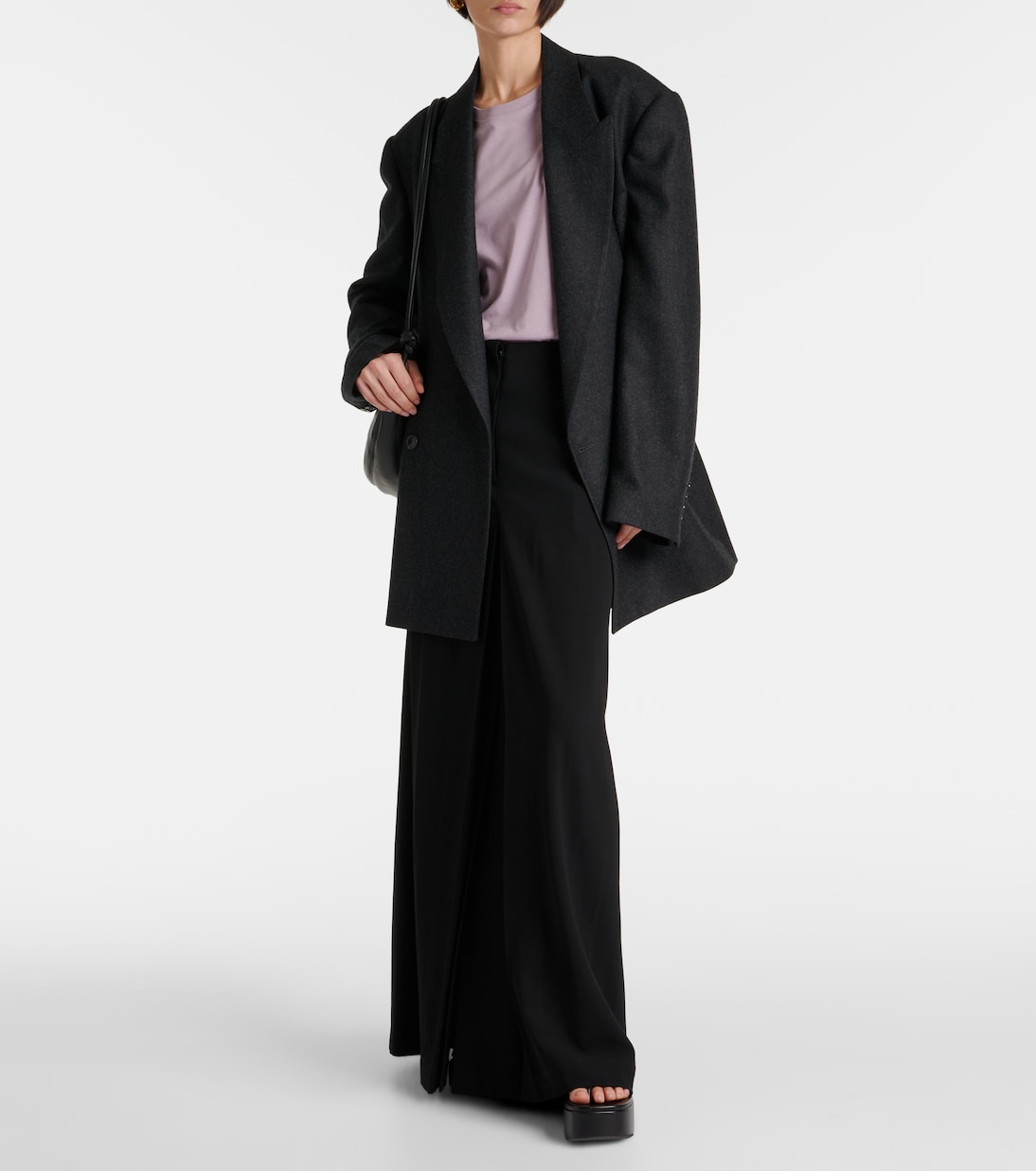 Юбка макси из смесовой шерсти Dries Van Noten, черный — фото 2