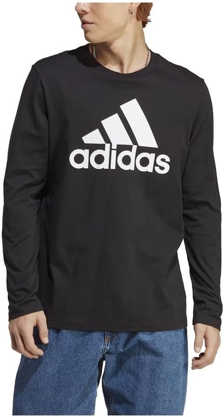 Мужская футболка с длинным рукавом Adidas Essentials BL SJ, черный — фото 4