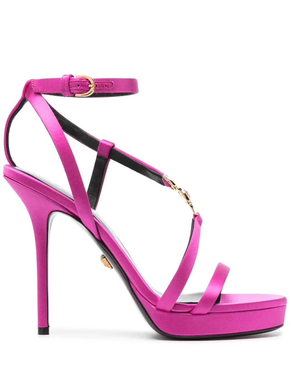 Атласные босоножки Medusa 110 VERSACE, розовый