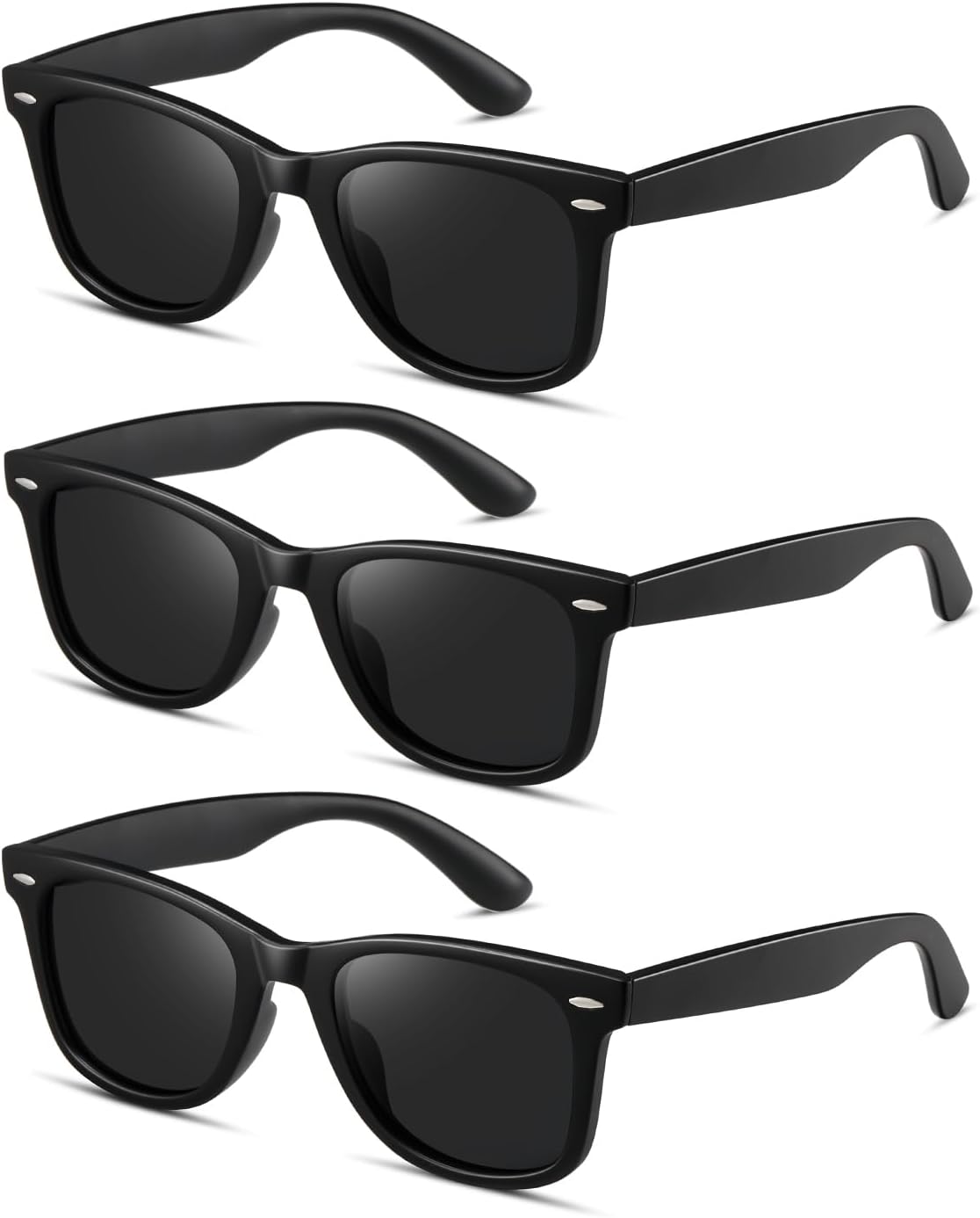 

Солнцезащитные очки MASDUN Retro с поляризованными линзами для женщин и мужчин, классические зеркальные линзы, модные солнцезащитные очки (3 шт.), Black + Black + Black