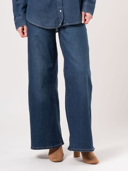 Джинсы 318 Формирующие широкие штанины, средний цвет, индиго Levi'S, Dark Indigo - Worn In