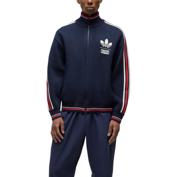 Adidas Originals Толстовка Kith X Adidas Football Knit Full Zip, Legend Ink — фото 4