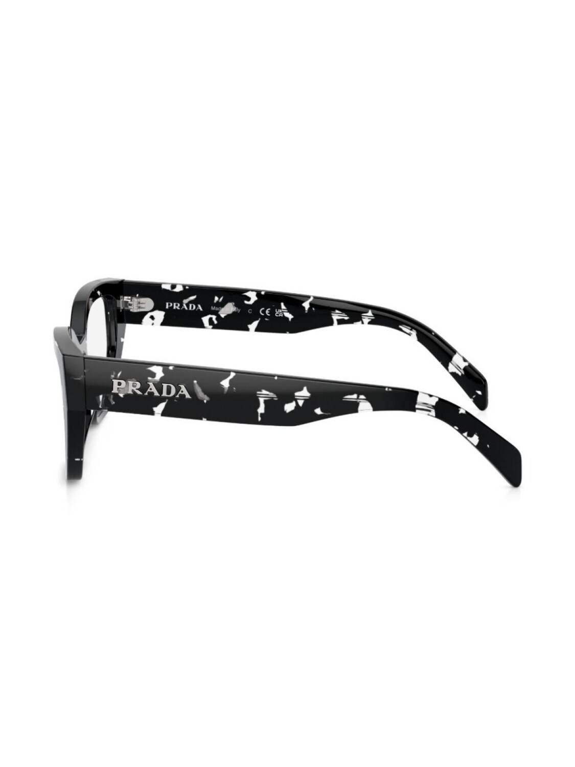 Prada Eyewear очки в геометричной оправе черепаховой расцветки, черный — фото 3