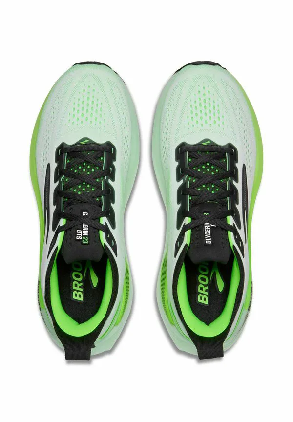 Кроссовки для бега по шоссе glycerin gts 23 Brooks, White Phantom/Green Gecko — фото 3