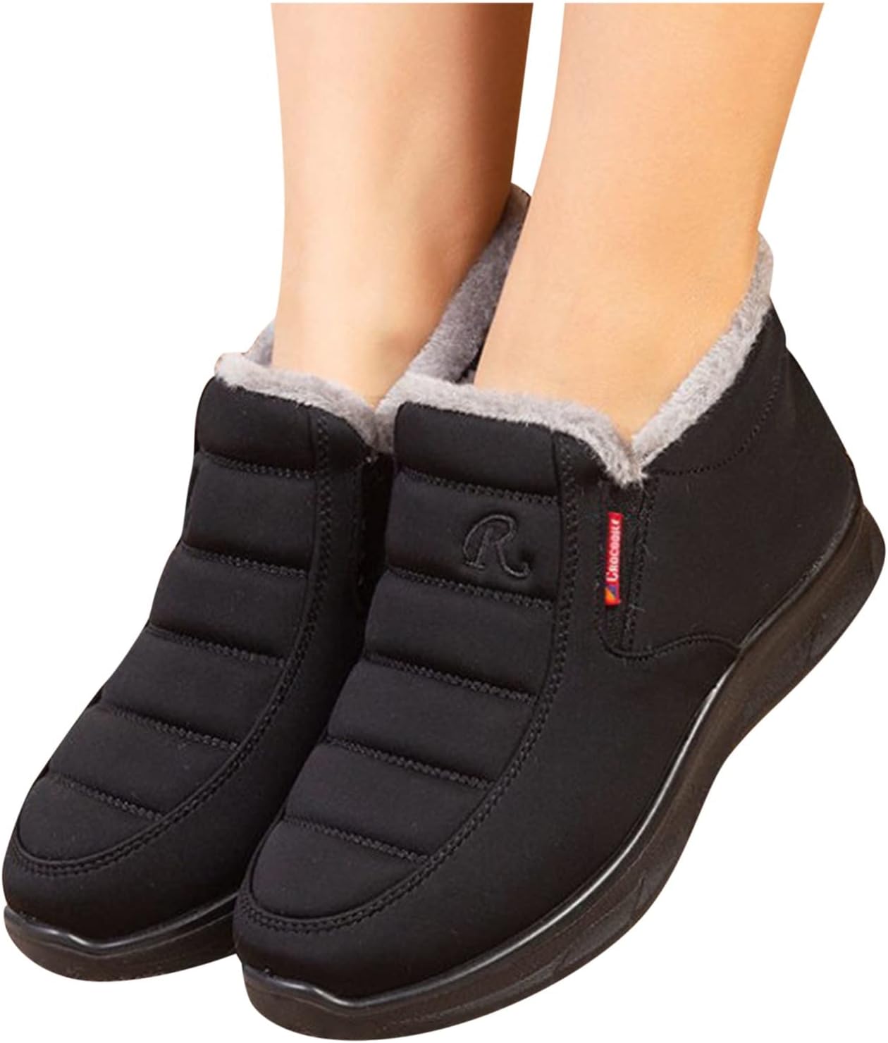 Мужские и женские зимние ботинки для снега, зимние ботинки для женщин и мужчин, платформенные модные кроссовки Generic, черный — фото 4