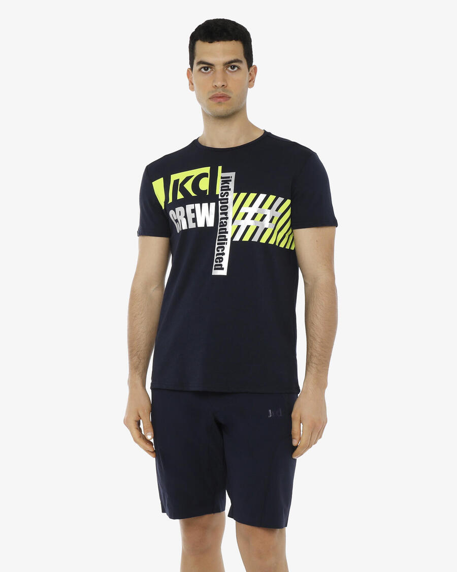 

JAKED Мужская темно-синяя хлопковая футболка для фитнеса